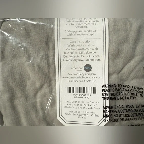American Baby Company Mini Crib Sheet - Picture 2 of 2